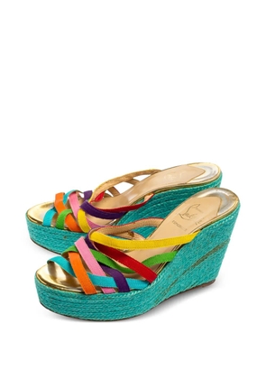 Christian Louboutin Pre-Owned 110mm Crepon espadrilles - Green