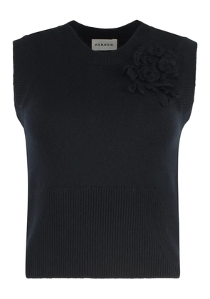 P.A.R.O.S.H. Loira flower-embellished knitted vest - Black