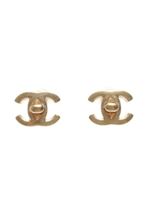 CHANEL Pre-Owned 2003 Interlocking CC turn-lock earrings - Gold