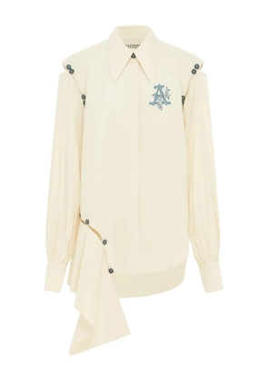 ALEMAIS embroidered asymmetrical-hem shirt - Neutrals