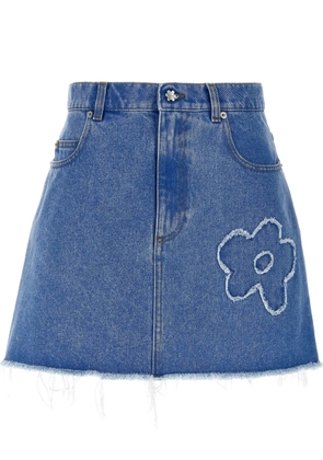 Marni floral-appliqué mini skirt - Blue