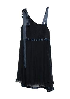 CHANEL Pre-Owned asymmetric silk dress - Blue