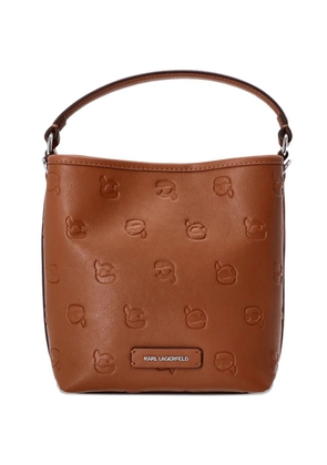 Karl Lagerfeld debossed-logo tote bag - Brown