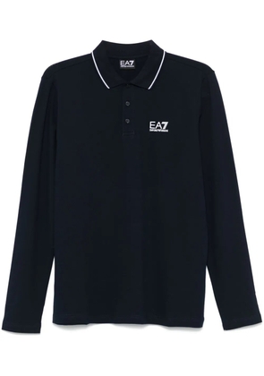 Ea7 Emporio Armani rubberised-logo polo shirt - Blue