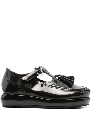 Nicole Saldaña tassel-embellished platform loafers - Brown