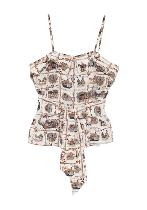 Hermès Pre-Owned 1982 La Comtesse de Segur silk top - Brown