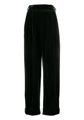 Alexandre Vauthier high-waisted velvet trousers - Green