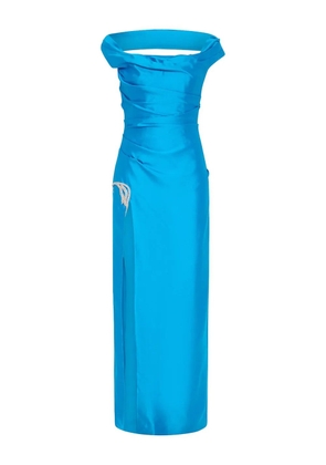 Rachel Gilbert off-the-shoulder satin dress - Blue