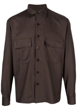 Costumein long-sleeve virgin wool shirt - Brown