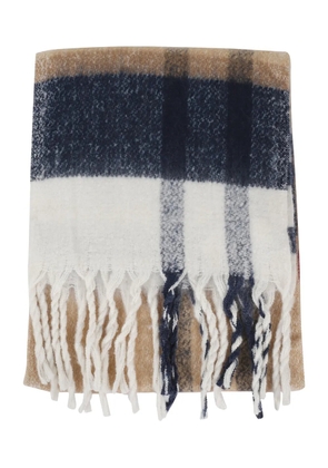 Barbour tartan-pattern fringed scarf - Neutrals