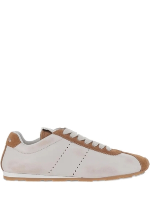 Miu Miu perforated suede leather sneakers - White