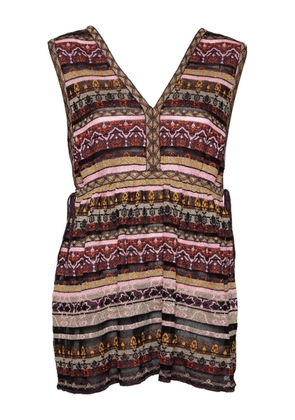 Missoni Pre-Owned geometric-pattern v-neck top - Black