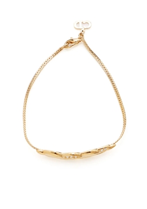 Christian Dior Pre-Owned rhinestone-embellished snake bracelet - Gold