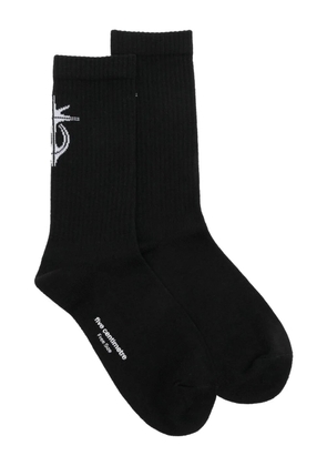 FIVE CM intarsia-knit logo socks - Black