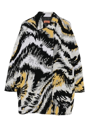 Missoni abstract-pattern double-breasted coat - Black