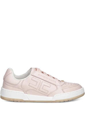 Elisabetta Franchi logo-plaque leather trainers - Pink
