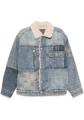 Musium Div. logo-embroidered denim jacket - Blue