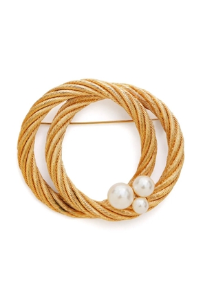 Christian Dior Pre-Owned faux-pearl rope brooch - Gold