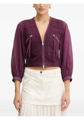 PINKO V-neck puff-sleeve top - Purple