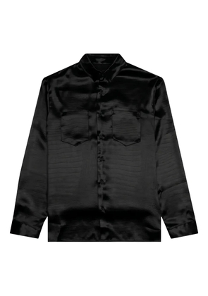 RTA Malcom crocodile-effect satin shirt - Black