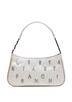 Elisabetta Franchi lurex-detail tweed shoulder bag - Grey
