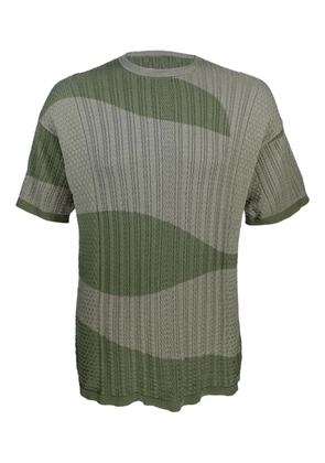 Mostly Heard Rarely Seen cable-knit wave T-shirt - Green