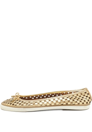 Tory Burch pre-owned perforated ballet flats - Gold
