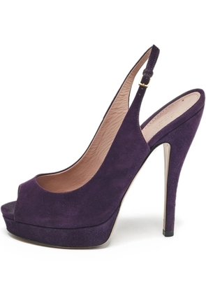 Gucci Pre-Owned 140mm leather heeled sandals - Purple