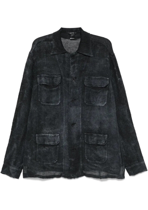 Avant Toi knitted shirt jacket - Blue