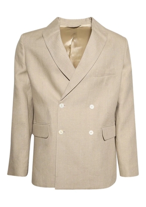 BODE linen double-breasted blazer - Neutrals