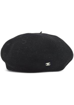 CHANEL Pre-Owned 1990-2000s CC wool beret - Black