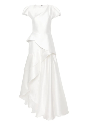 Gaby Charbachy asymmetric satin skirt set - White