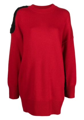 Krizia cut-out detail virgin wool-cashmere jumper - Red