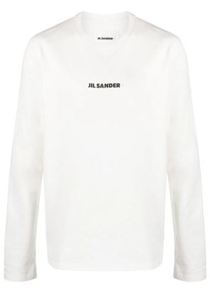 Jil Sander logo-print long-sleeves cotton T-shirt - White