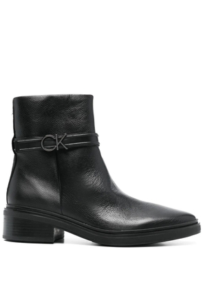 Calvin Klein leather ankle boots - Black