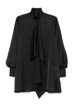 sacai high-neck draped mini dress - Black