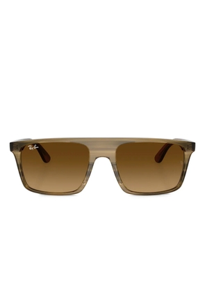 Ray-Ban striped-pattern square-frame sunglasses - Brown