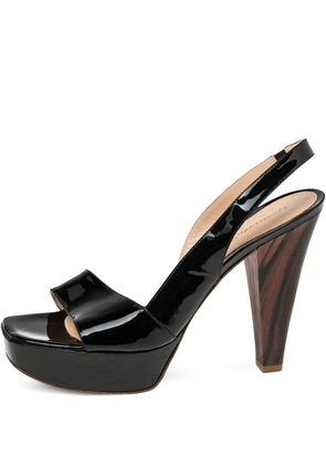 Gianvito Rossi patent-finish platform slingback sandals - Black