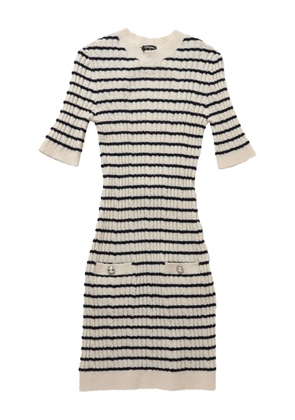 CHANEL Pre-Owned 2023 striped knitted dress - Black