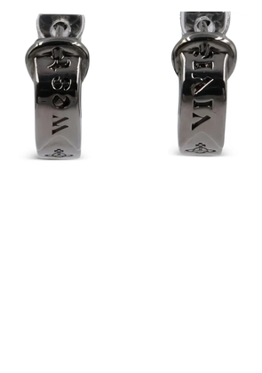 Vivienne Westwood Pre-Owned 2020s engraved-logo hoop earrings - Black