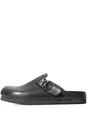 Needles perforated buckled mules - Black
