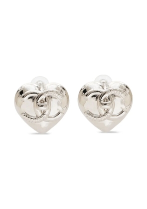 CHANEL Pre-Owned 2022 CC-interlocking earrings - Silver