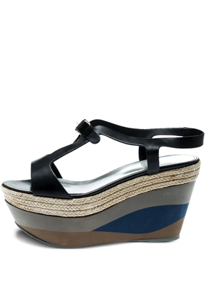 Sergio Rossi Vintage 95mm wedged platform sandals - Black