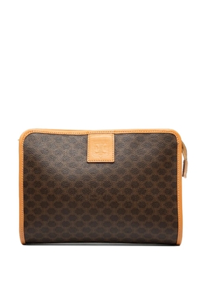 Celine Pre-Owned 2014 Macadam Coated Canvas clutch bag - Brown