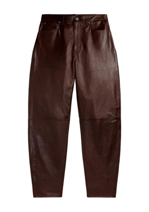 Polo Ralph Lauren leather high-waisted trousers - Brown