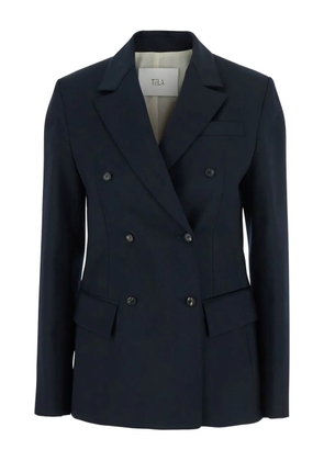 Tela double-breasted peak-lapel blazer - Blue