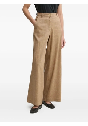 Sessùn wide-leg gold-button trousers - Brown