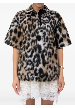 Nº21 leopard-effect polo shirt - Brown