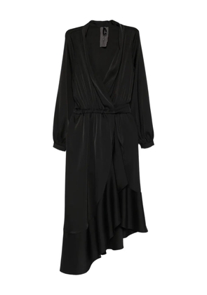 RHIZOME Morena ruffled asymmetric midi dress - Black