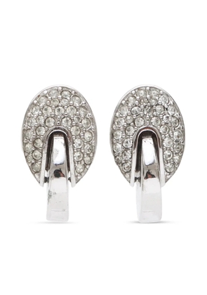 Givenchy Pre-Owned 2000s rhinestone-embellished clip-on earrings - Silver